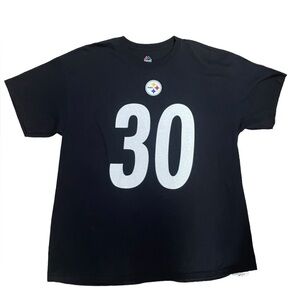 Men’s Majestic XL Black Steelers “Connor”#30 T-Shirt